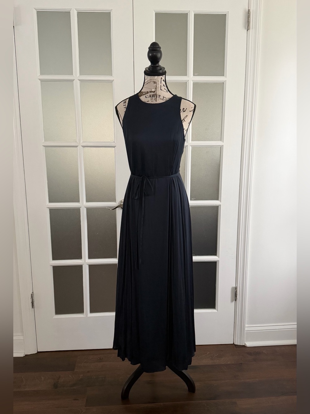 Banana Republic Navy Sleeveless Maxi Dress with Waist Tie